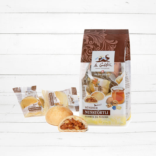 Beutel Mini Bündner Nusstörtli 228g - La Conditoria SEDRUN-SWITZERLAND®