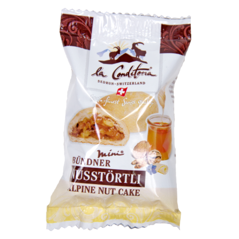 Gastrobox mit 50 Mini Bündner Nusstörtli à 19 g - Art.Nr. 2004 - La Conditoria SEDRUN-SWITZERLAND
