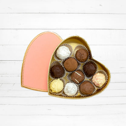 Alpentruffes - Herzschachtel Rosa (10 Stk)