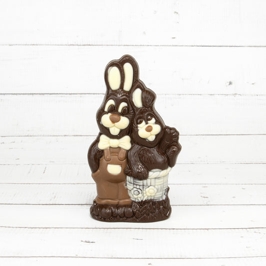 Osterhase "Liebespaar" Dunkle Schokolade, 70g / 13cm