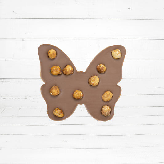 Schmetterlingstafel, Milchschokolade mit Haselnüssen, 90g - La Conditoria SEDRUN-SWITZERLAND® 